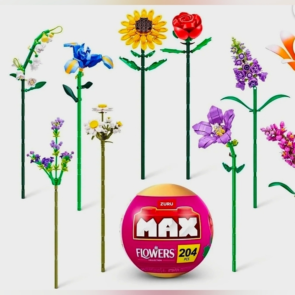New ZURU MAX Build More Premium Flowers Building Bricks Novelty Unboxing Toy